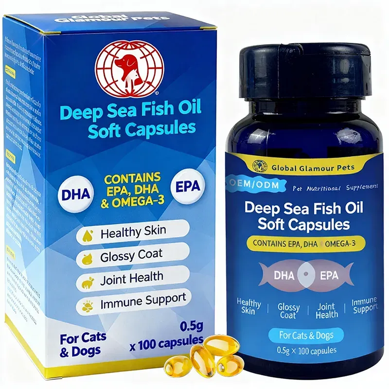 Pet Nutritional Supplement  Deep Sea Fish Oil Soft Capsules