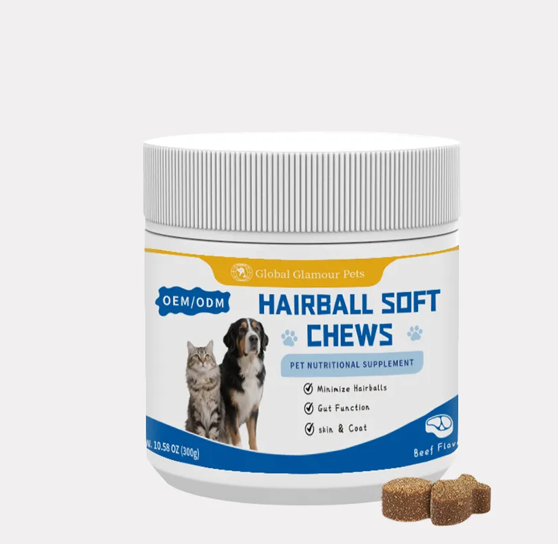 Hairball Relief Soft Chews - Aids Digestive System for Dogs and Cats