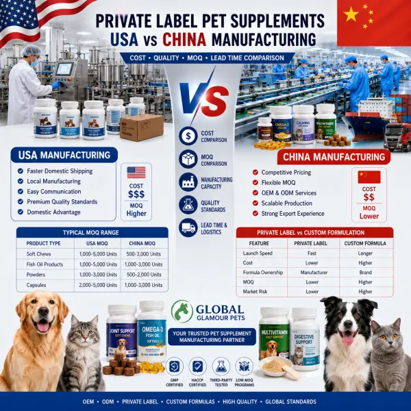 Private Label Pet Supplements USA vs China Manufacturing